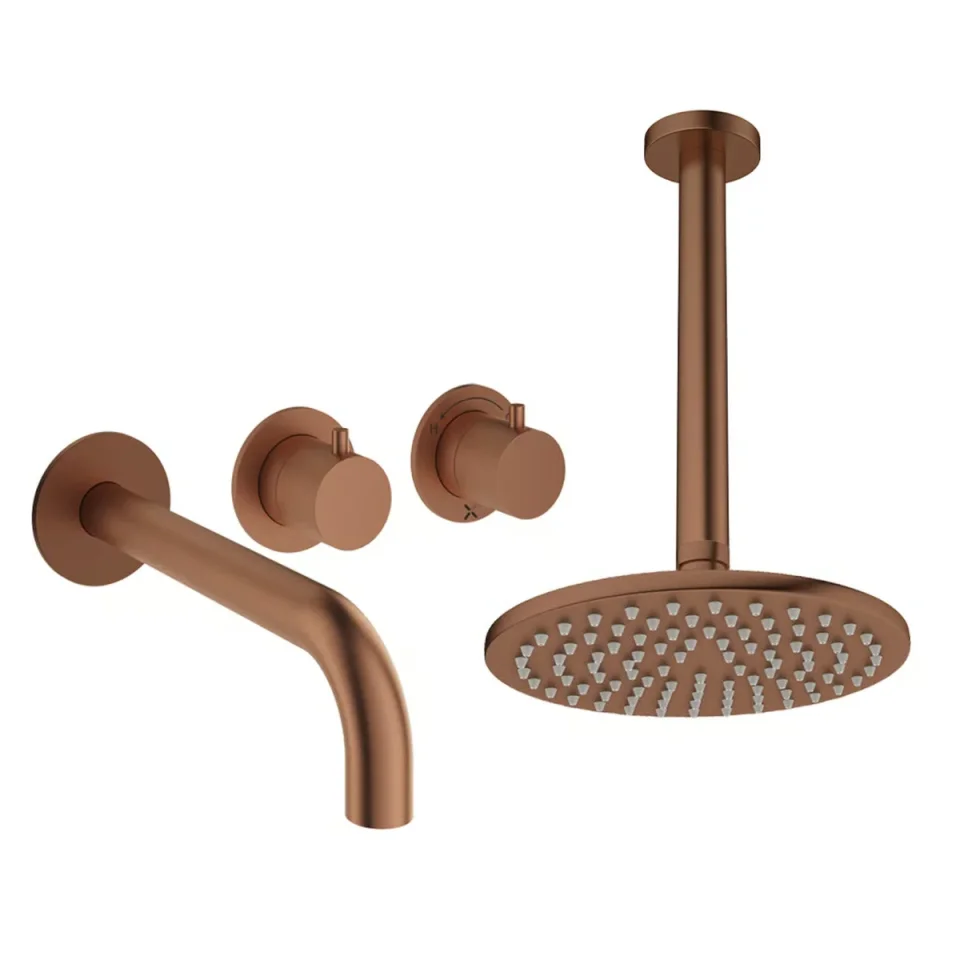 Crosswater Module Shower Set 3 Brushed Bronze 200mm Ceiling Mounted product image - Image 1