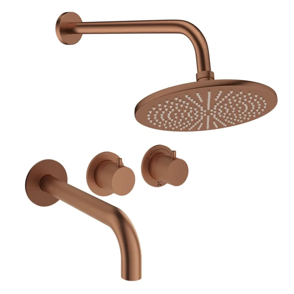 Crosswater Module Shower Set 3 Brushed Bronze 300mm product image - Image 1