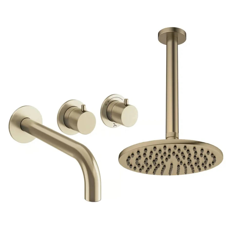 Crosswater Module Shower Set 3 Brushed Brass 200mm Ceiling Mounted product image - Image 1