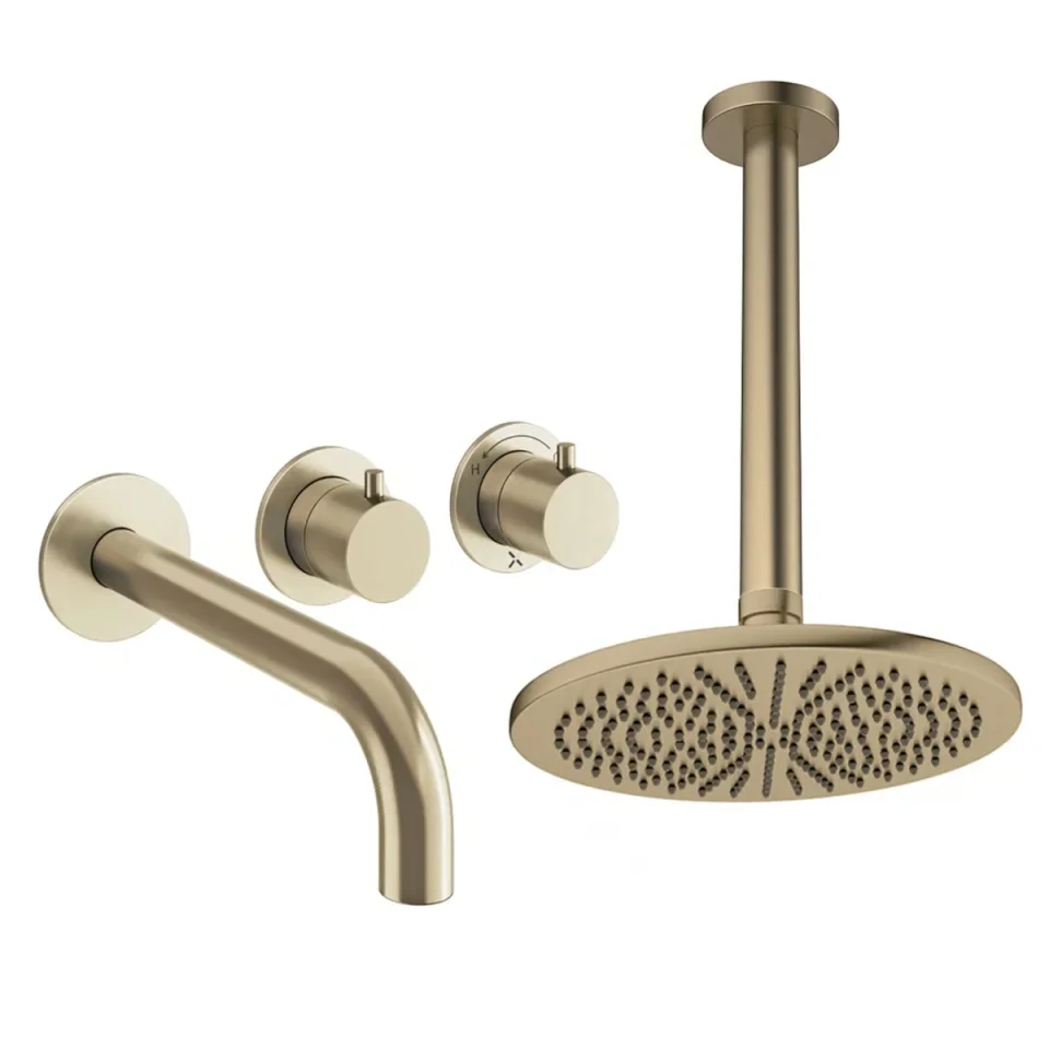 Crosswater Module Shower Set 3 Brushed Brass 300mm Ceiling Mounted product image - Image 1