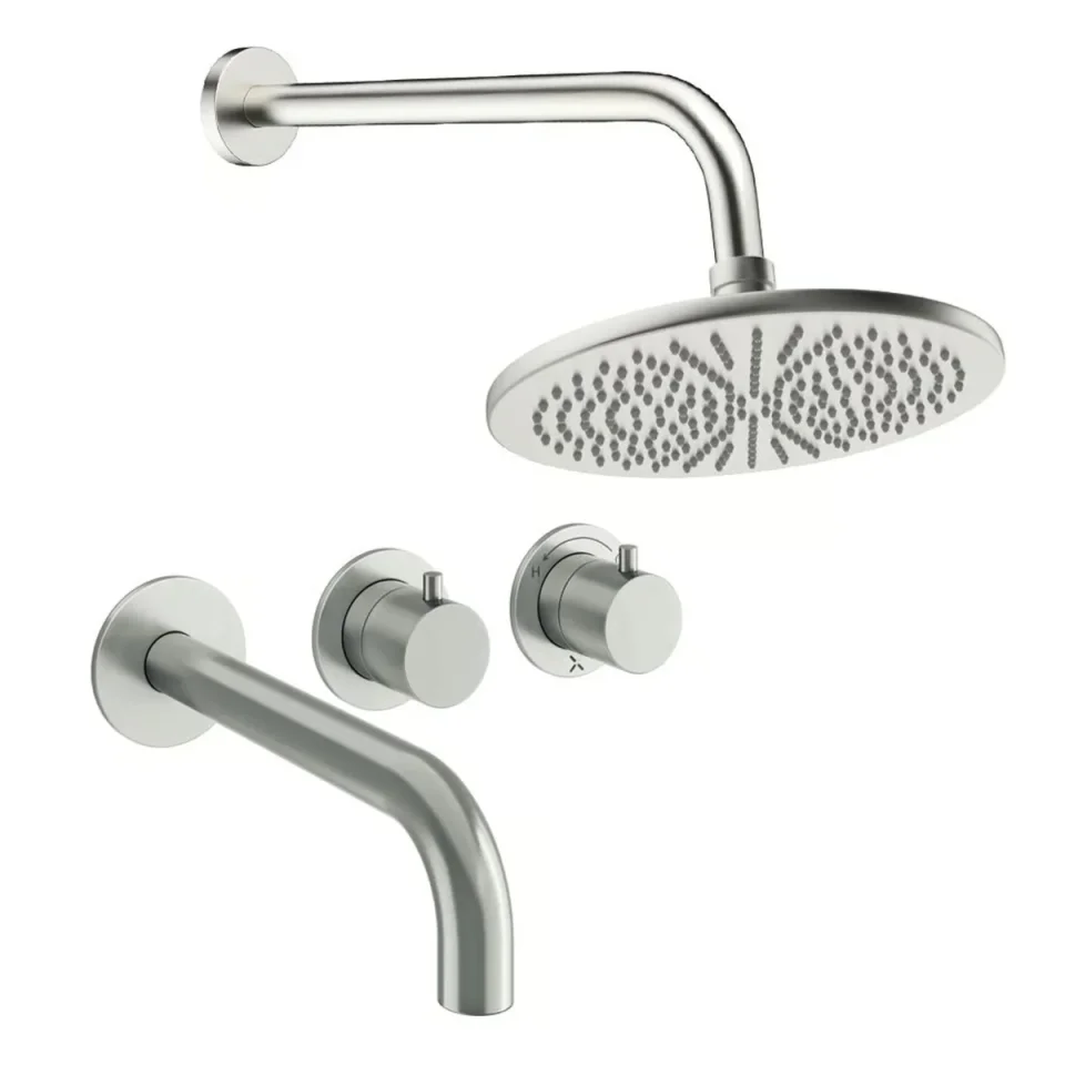 Crosswater Module Shower Set 3 Brushed Nickel 300mm product image - Image 1