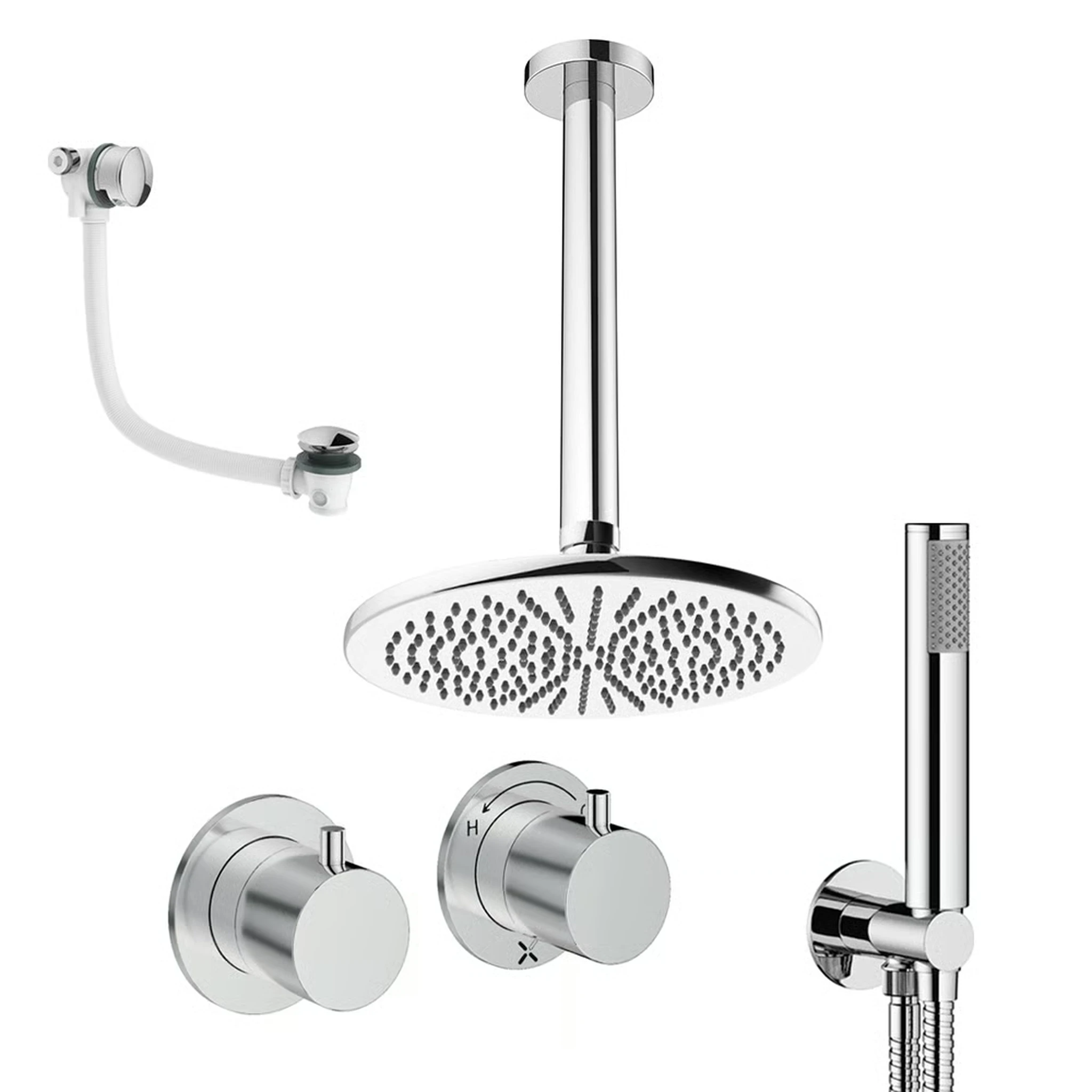Crosswater Module Shower Set 6 Chrome 300mm Ceiling Mounted
