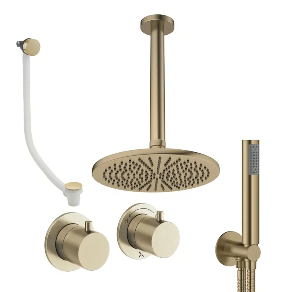Crosswater Module Shower Set 6 Brushed Brass 300mm Ceiling Mounted product image - Image 1