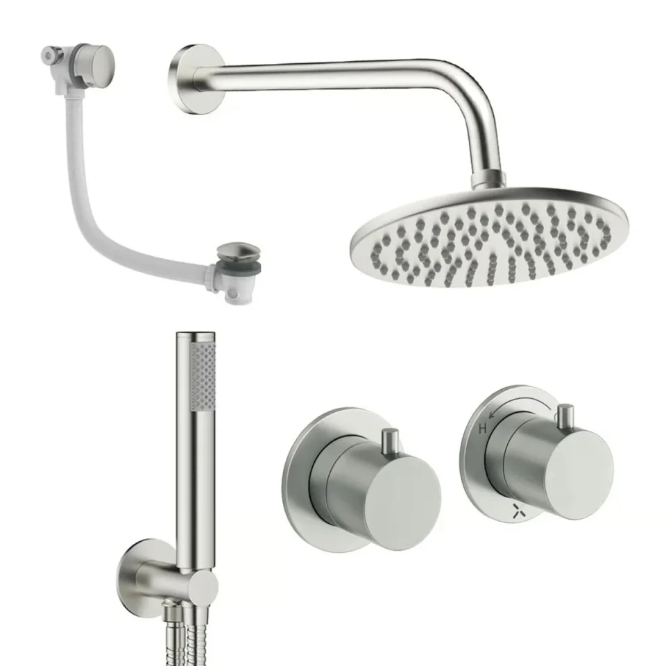Crosswater Module Shower Set 6 Brushed Nickel 200mm product image - Image 1