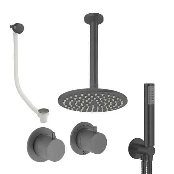 Crosswater Module Shower Set 6 Slate 200mm Ceiling Mounted