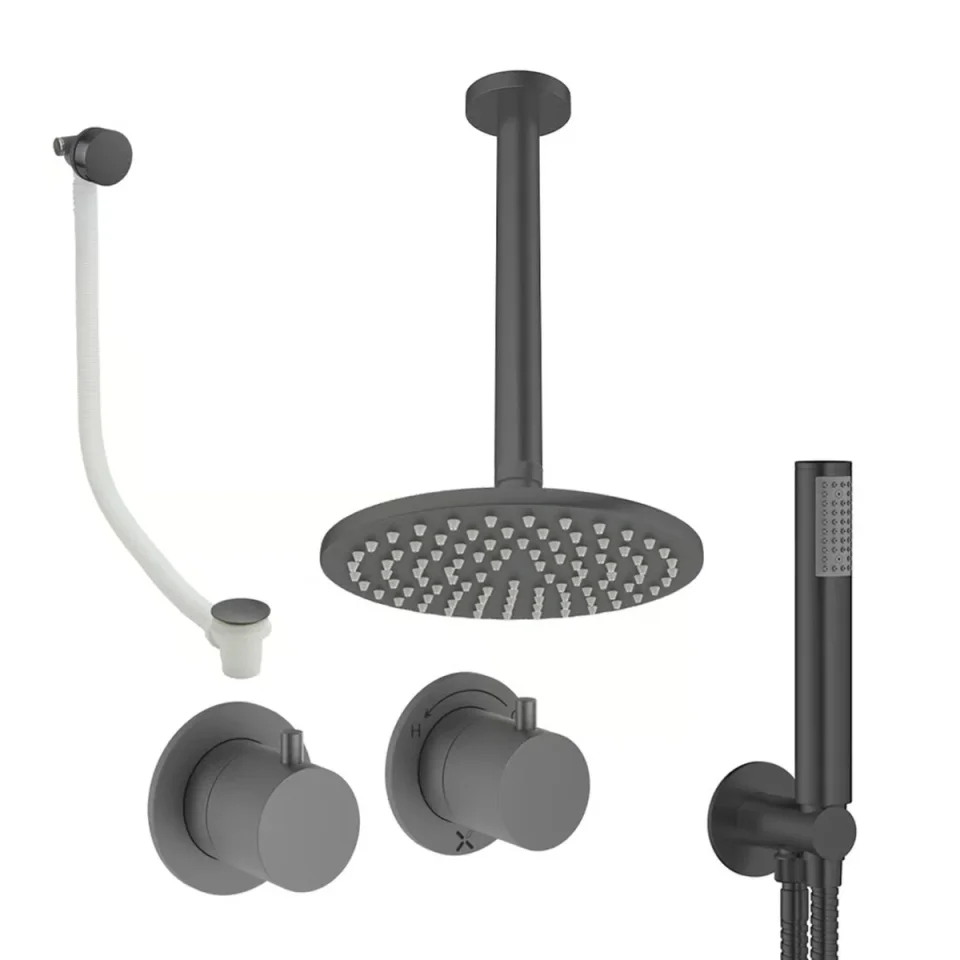 Crosswater Module Shower Set 6 Slate 200mm Ceiling Mounted product image - Image 1