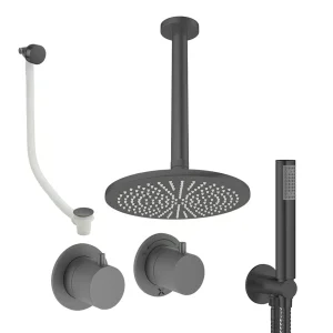 Crosswater Module Shower Set 6 Slate 300mm Ceiling Mounted