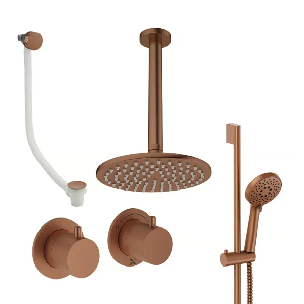 Crosswater Module Shower Set 7 Brushed Bronze 200mm Ceiling Mounted