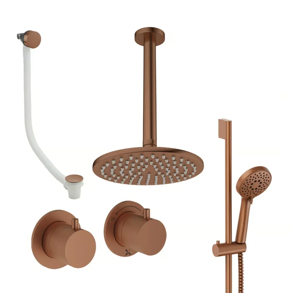 Crosswater Module Shower Set 7 Brushed Bronze 200mm Ceiling Mounted product image - Image 1