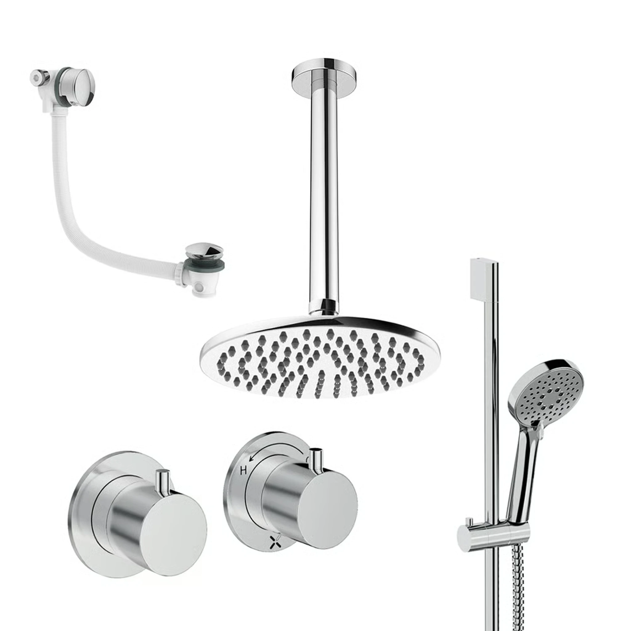 Crosswater Module Shower Set 7 Chrome 200mm Ceiling Mounted
