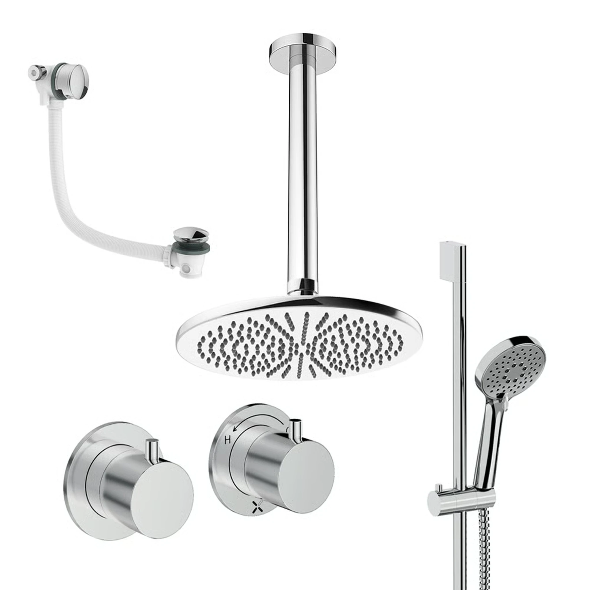 Crosswater Module Shower Set 7 Chrome 300mm Ceiling Mounted