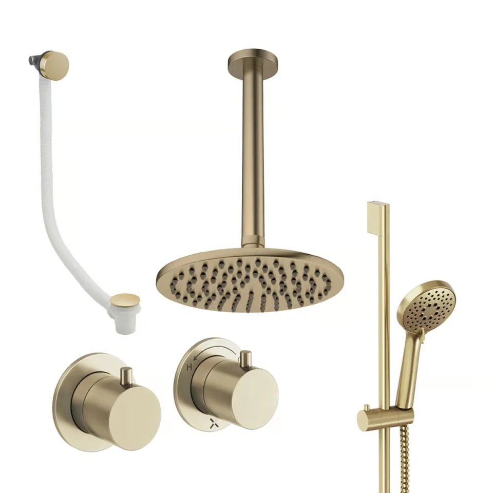 Crosswater Module Shower Set 7 Brushed Brass 200mm Ceiling Mounted product image - Image 1