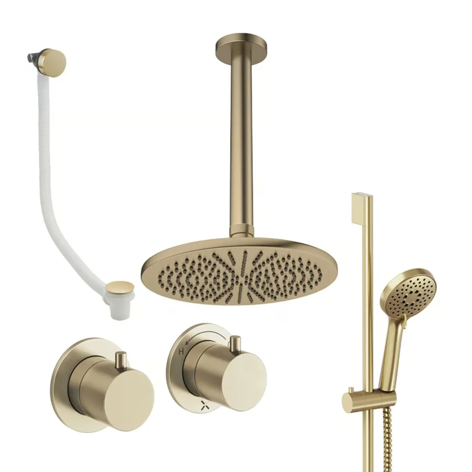 Crosswater Module Shower Set 7 Brushed Brass 300mm Ceiling Mounted product image - Image 1