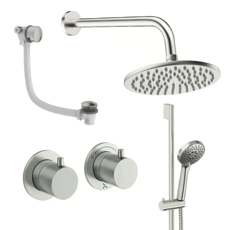 Crosswater Module Shower Set 7 Brushed Nickel 200mm product image - Image 1