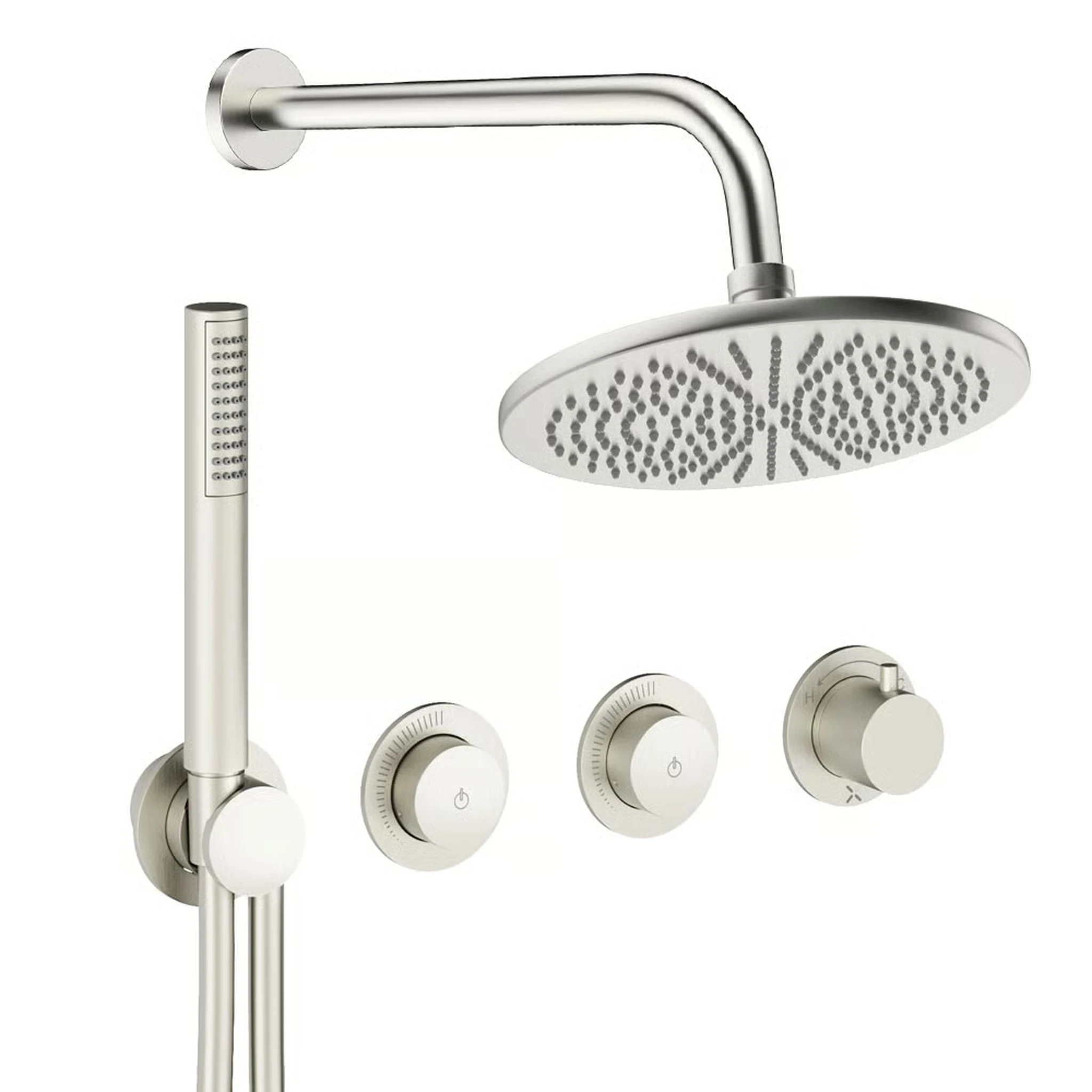 Crosswater Module Shower Set 8 Brushed Nickel 300mm