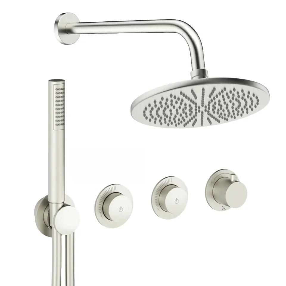 Crosswater Module Shower Set 8 Brushed Nickel 300mm product image - Image 1