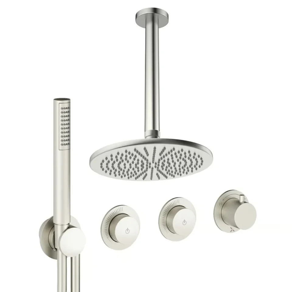 Crosswater Module Shower Set 8 Brushed Nickel 300mm Ceiling Mounted product image - Image 1