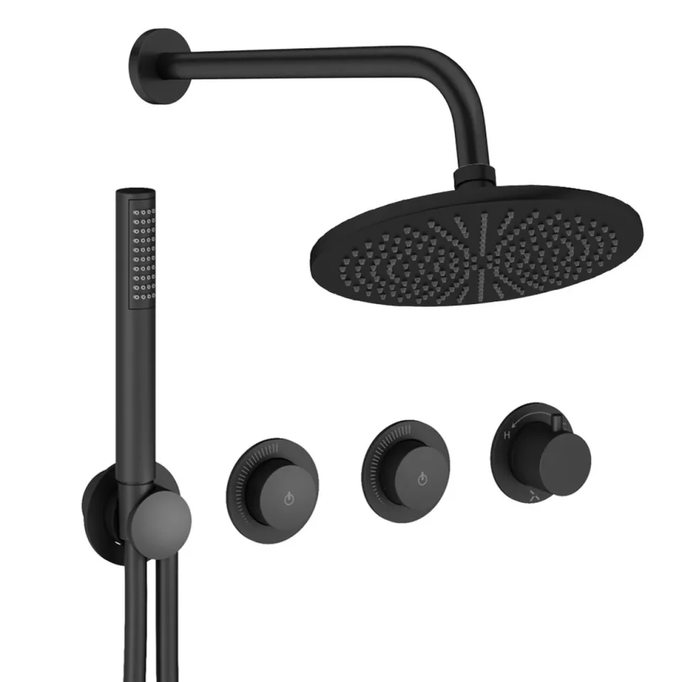 Crosswater Module Shower Set 8 Matt Black 300mm product image - Image 1