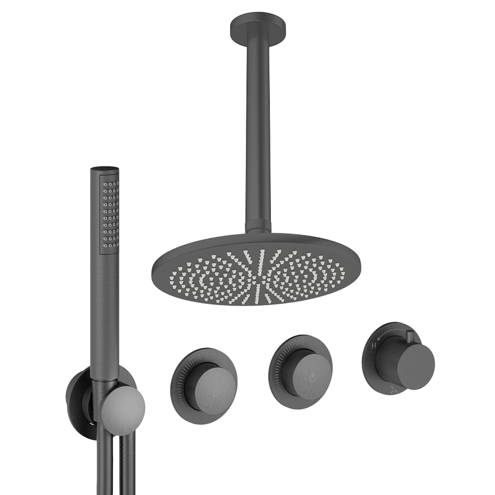 Crosswater Module Shower Set 8 Slate 300mm Ceiling Mounted
