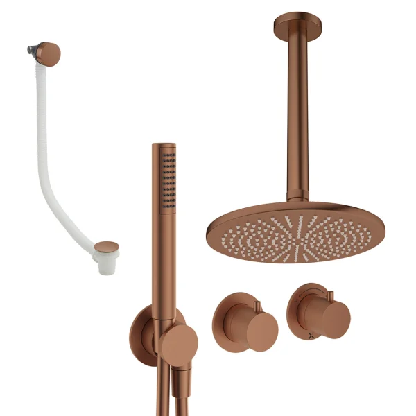 Crosswater Module Shower Set 9 Brushed Bronze 300mm Ceiling Mounted