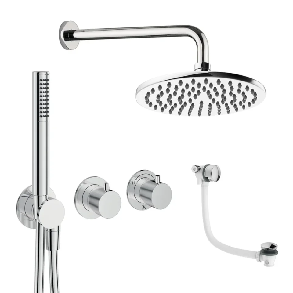 Crosswater Module Shower Set 9 Chrome 200mm product image - Image 1