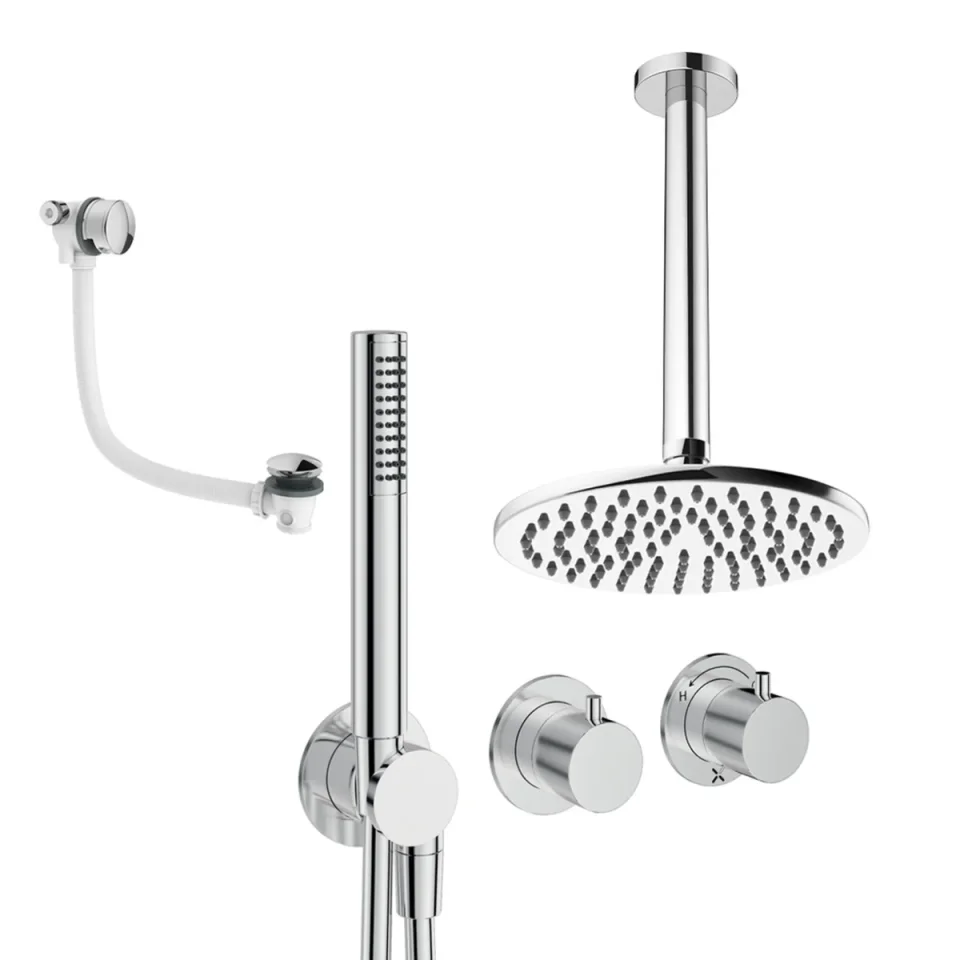 Crosswater Module Shower Set 9 Chrome 200mm Ceiling Mounted product image - Image 1