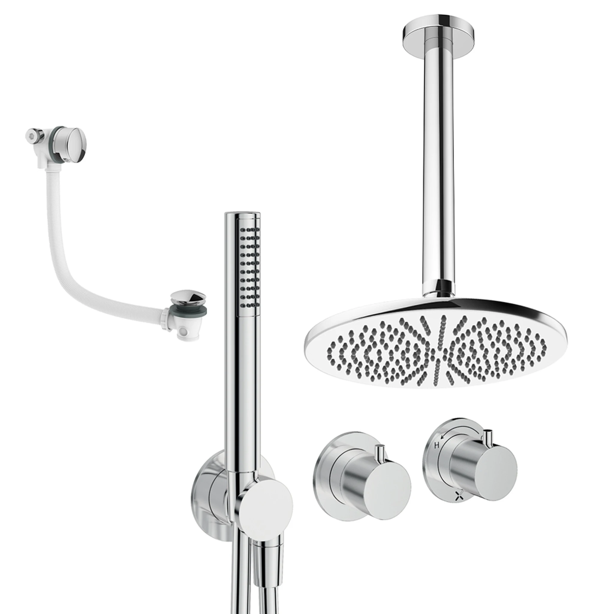 Crosswater Module Shower Set 9 Chrome 300mm Ceiling Mounted