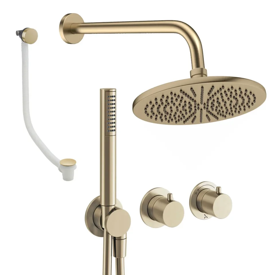 Crosswater Module Shower Set 9 Brushed Brass 300mm product image - Image 1