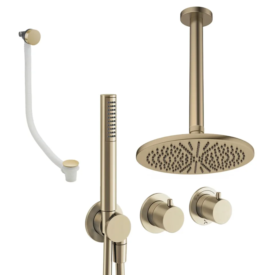 Crosswater Module Shower Set 9 Brushed Brass 300mm Ceiling Mounted product image - Image 1