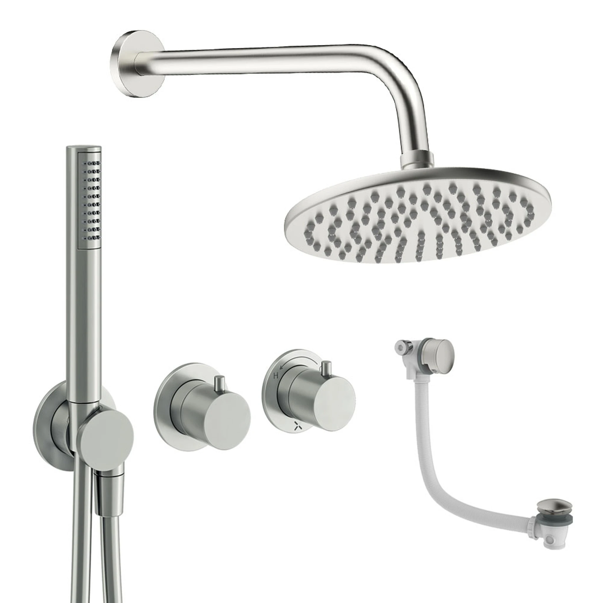 Crosswater Module Shower Set 9 Brushed Nickel 200mm