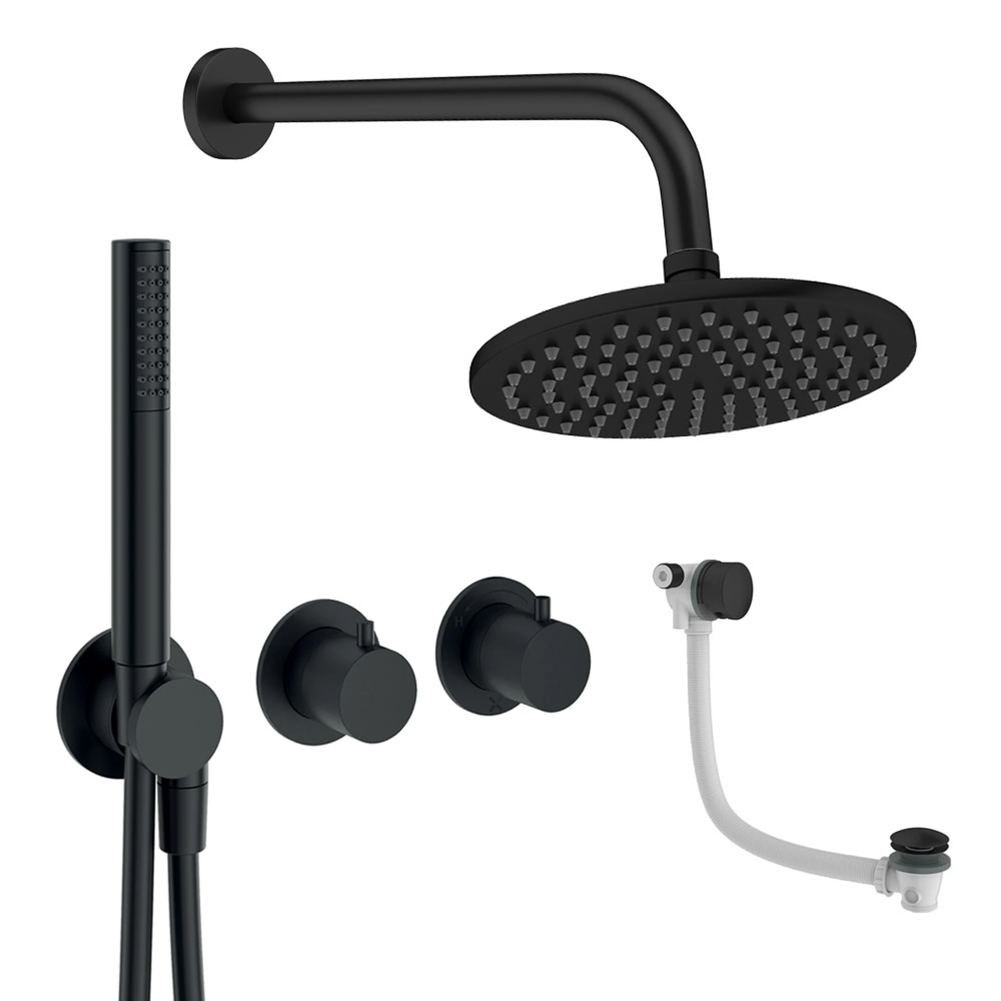 Crosswater Module Shower Set 9 Matt Black 200mm