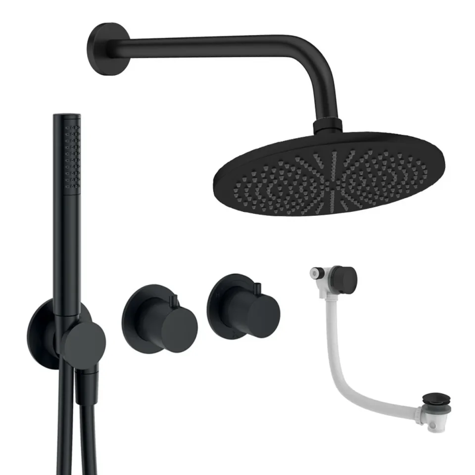Crosswater Module Shower Set 9 Matt Black 300mm product image - Image 1
