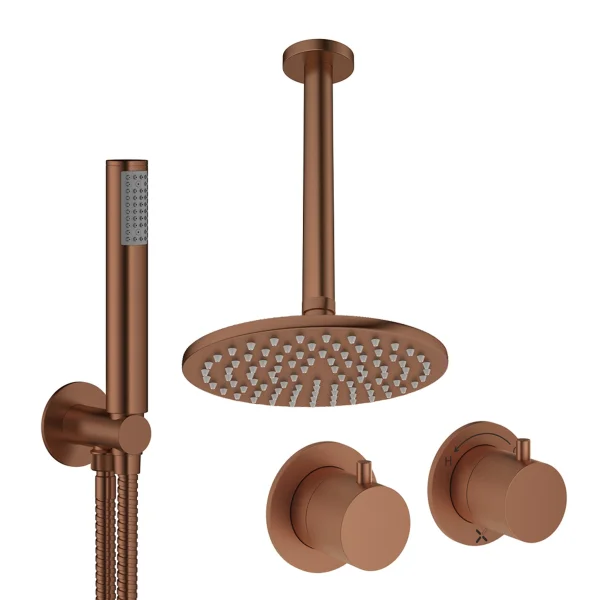 Crosswater Module Shower Set 1 Brushed Bronze 200mm Ceiling Mounted