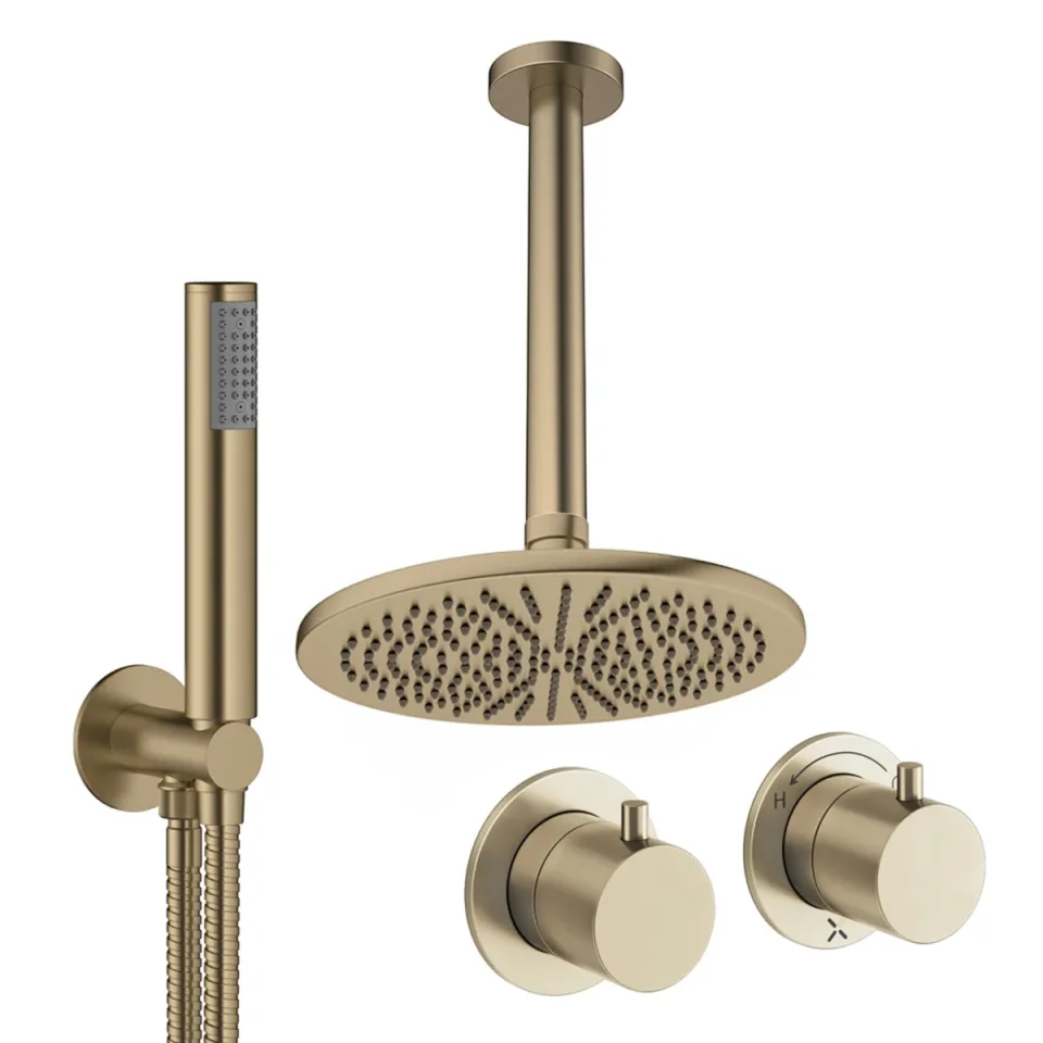 Crosswater Module Shower Set 1 Brushed Brass 300mm Ceiling Mounted product image - Image 1