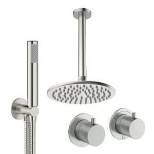 Crosswater Module Shower Set 1 Brushed Nickel 200mm Ceiling Mounted