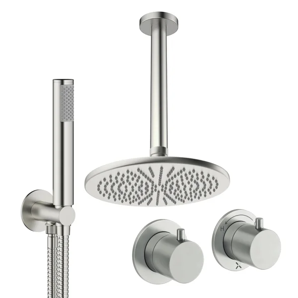 Crosswater Module Shower Set 1 Brushed Nickel 300mm Ceiling Mounted