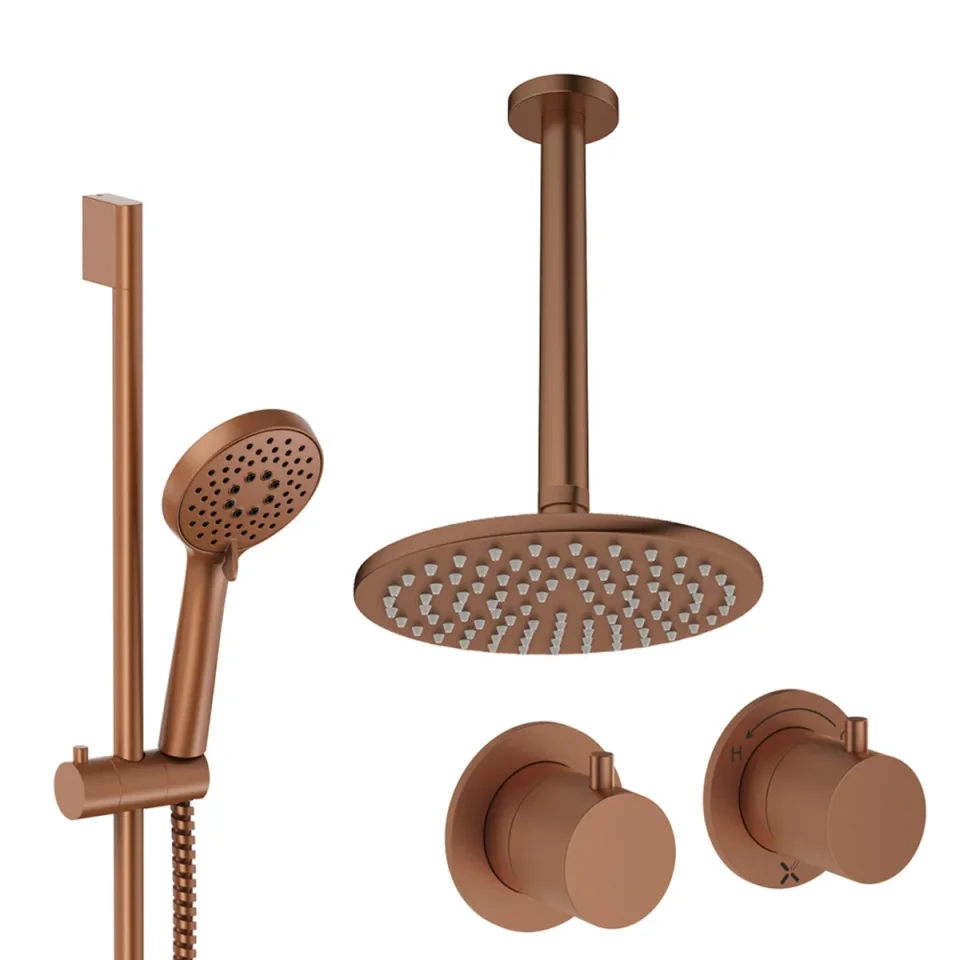 Crosswater Module Shower Set 2 Brushed Bronze 200mm Ceiling Mounted product image - Image 1