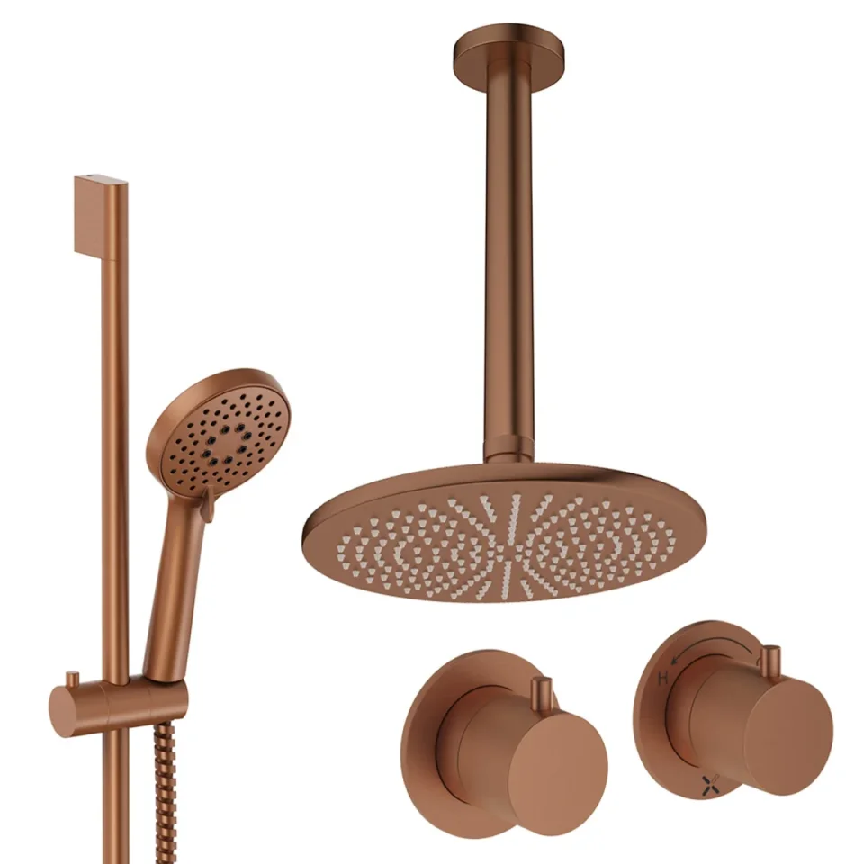Crosswater Module Shower Set 2 Brushed Bronze 300mm Ceiling Mounted product image - Image 1