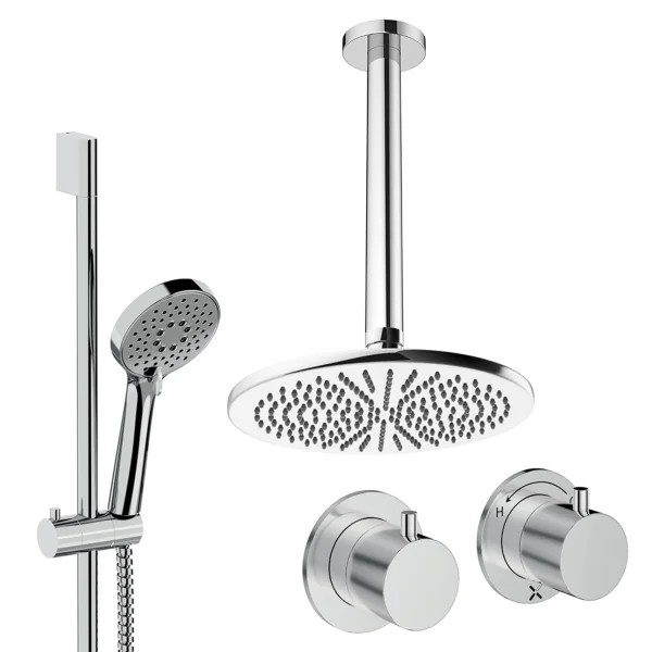 Crosswater Module Shower Set 2 Chrome 300mm Ceiling Mounted