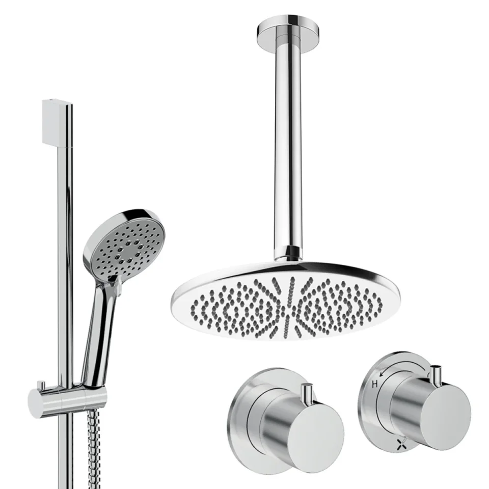 Crosswater Module Shower Set 2 Chrome 300mm Ceiling Mounted product image - Image 1