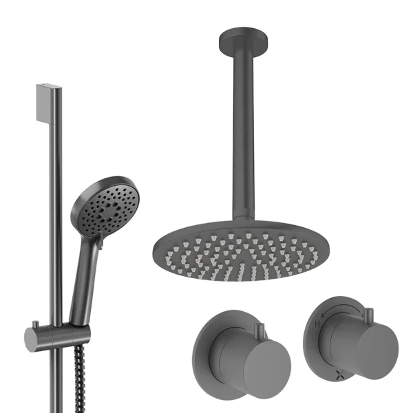 Crosswater Module Shower Set 2 Slate 200mm Ceiling Mounted