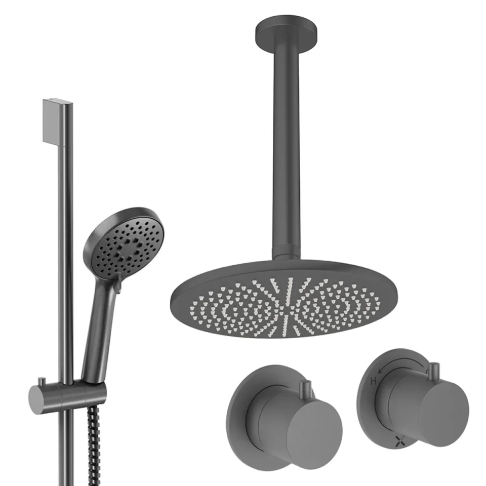 Crosswater Module Shower Set 2 Slate 300mm Ceiling Mounted product image - Image 1