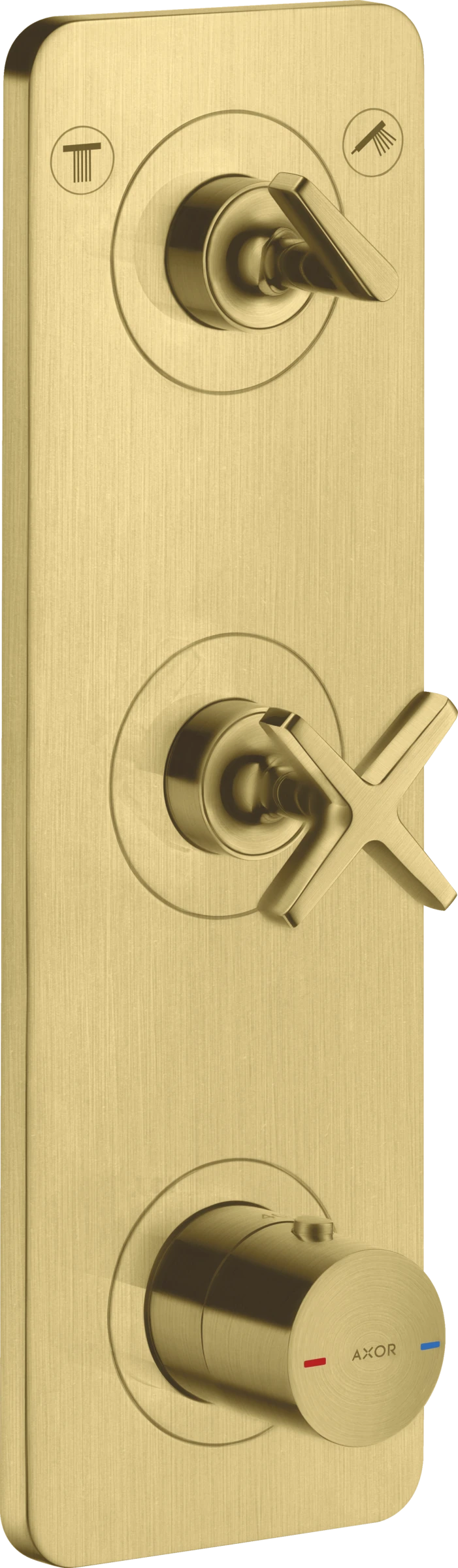 Axor Citterio E Thermostatic Shower Mixer Concealed 440 X 238 X 102mm Brass - Brushed