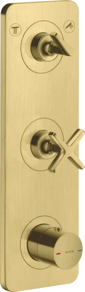 Axor Citterio E Thermostatic Shower Mixer Concealed 440 X 238 X 102mm Brass - Brushed detail view - Image 3
