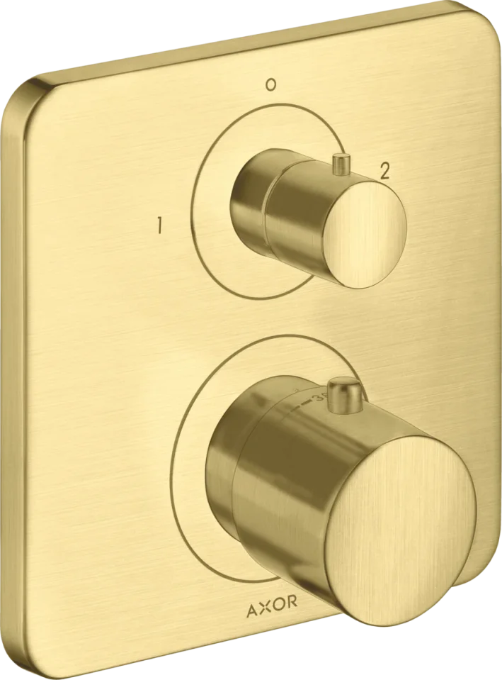 Axor Citterio M Thermostatic Shower Mixer Concealed 217 X 187 X 135mm Brass - Brushed detail view - Image 2