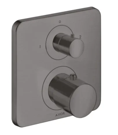 Axor Citterio M Thermostatic Shower Mixer Concealed 217 X 187 X 135mm Gunmetal/chrome - Brushed detail view - Image 3