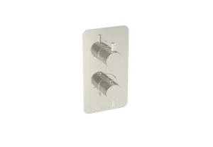 Saneux Cos 1 Way Thermostatic Shower Valve Kit - W/ Knurled Handle - Brushed Nickel (pvd)