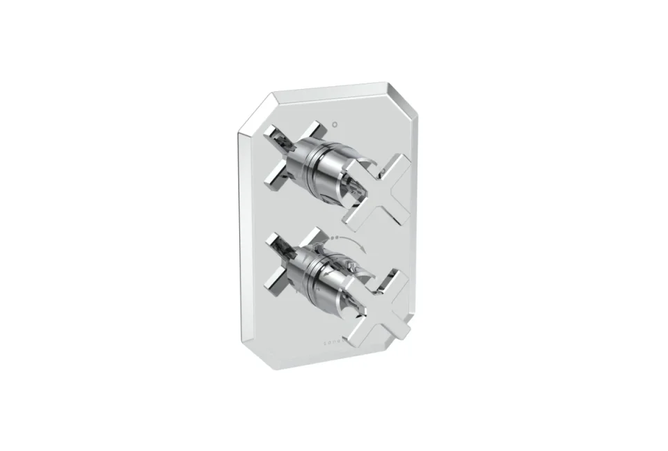 Saneux Cromwell 2 Way Cross Handle & Plate Finish Kit (for Cr020x) - Chrome product image - Image 5