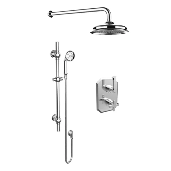 Saneux Cromwell 2 Way Shower Kit With Lever & Cross Handles - Chrome product image - Image 4