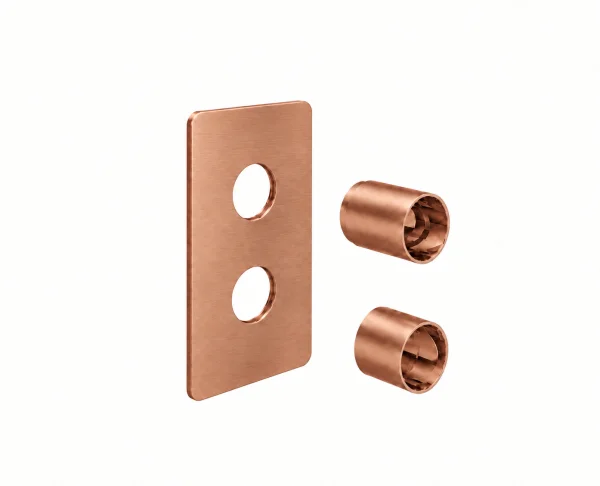 Saneux Cos 2 Way Shower Plate & Shrouds - Portrait - Brushed Bronze
